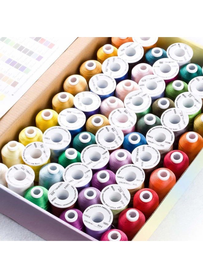 simthread 63 Brother Colors Polyester Embroidery Machine Thread Kit 40 Weight for Brother Babylock Janome Singer Pfaff Husqvarna Bernina Embroidery and Sewing Machines 550Y - Image 4
